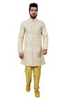 Cream Brocadesilk Indowestern Sherwani