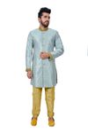 Multi Satantehrabrocadesilk Indowestern Sherwani