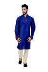 Blue Artsilk Kurta Pajama