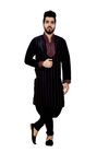 Black Artsilk Wedding Kurta Pajama