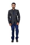 Online Designer Black Art Silk Suit