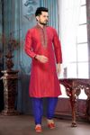 Red Color Wedding Ceremony Kurta Payjama