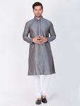 Stylish Look Online Grey Kurta Payjama For Men