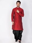 Mens Maroon Cotton Kurta Dhoti