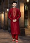 Online Crazy Look Maroon Kurta Payjama For Men