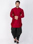 Royal Look Maroon Kurta Dhoti For Men