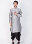 Stylish Look Grey Cotton Readymade Kurta Dhoti