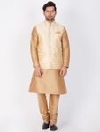 Gold Kurta Pajama With Gold Jacket