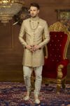Classic Silk Jacquard Gold Indo Western Sherwani