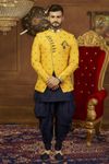 Prince Look Yellow 3 Piece Indo Western Sherwani