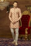 Jaqurd Silk Peach Indo Western Sherwani