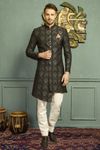 Ethnic Black Asymmetrical Indo Western Sherwani