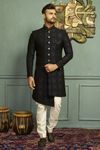 Royal Blue Asymmetrical Cotton Indo Western Sherwani
