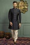 Alluring Blue Marriage Indo Western Sherwani