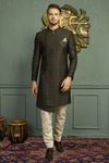 Magnificent Black Asymmetrical Indo Western Sherwani