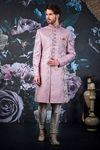 Stellar Purple Silk Wedding Sherwani