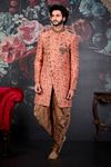 Princely Fit Dark Peach Wedding Sherwani