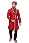 Unique Collection Maroon Silk Kurta Set