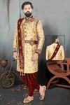 King Look Golden Wedding Sherwani