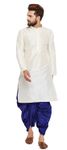 Ethnic Plain White Silk Dhoti Kurta