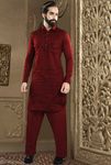 Stylish Maroon Eid Pathani Kurta Salwar