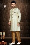 Fabulous Cream Silk Indo Western Sherwani