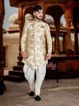 Aesthetic Cream Silk Sherwani For Wedding