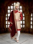 New Concept Maroon Wedding Sherwani
