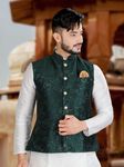 Bottle Green Luckhnavi Nehru Jacket