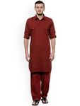Merlot Maroon Cotton Pathani