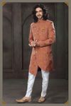 Asymmetrical Look Rust Color Indo Western