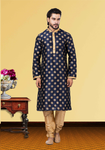 Navy Blue Festive Kurta Pajama
