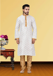 Sapphire White Self Design Kurta Set