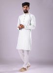 White Chikankari And Sequance Work Kurta With White Pajama