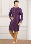 Modish Purple And Gold Indo Western Sherwani