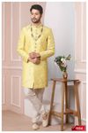 Enchanting Lemon Silk Indo Western Sherwani