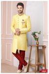 Asymmetrical Lemon Designer Indo Western Sherwani