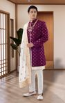 Mirror Work 3 Piece Jacket Style Sherwani