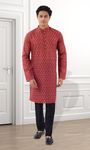 Maroon Digital Print Kurta In Cotton Fabric