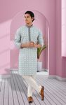 Cotton Silk Fabric Digital Print Kurta With Beautiful Thread Work
