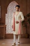 Stylish Wedding Sherwani In Cream Color