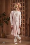 Beautiful Pink Sherwani With All Over Handwork