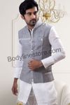 White Pathani Suit With Jacket BL4042