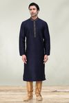 Nice Navy Blue Color Embroidery Kurta Set For Shaadi Season