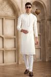 Classic Cream Mirror Work Embroidery Kurta Pajama