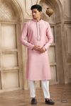 Pristine Dark Pink Mirror Work Embroidery Kurta Pajama