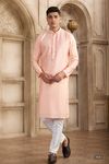 Stylish Pink Mirror Work Embroidery Kurta Pajama