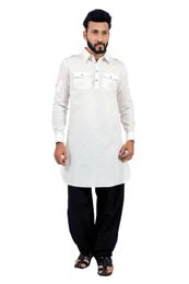 White  Pathani Suit  RK4143