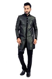 Darkgreen &  Black  Indowestern Sherwani  RK1126