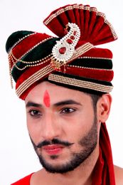 Red And Green Wedding Safa Turban